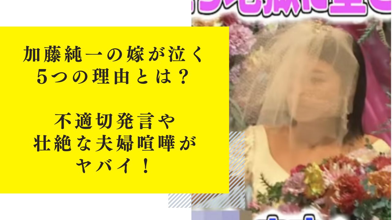 加藤純一の嫁が泣く5つの理由とは？不適切発言や壮絶な夫婦喧嘩がヤバイ！